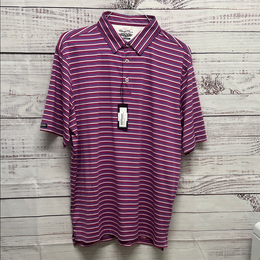 Straight Down Striped Golf Shirt